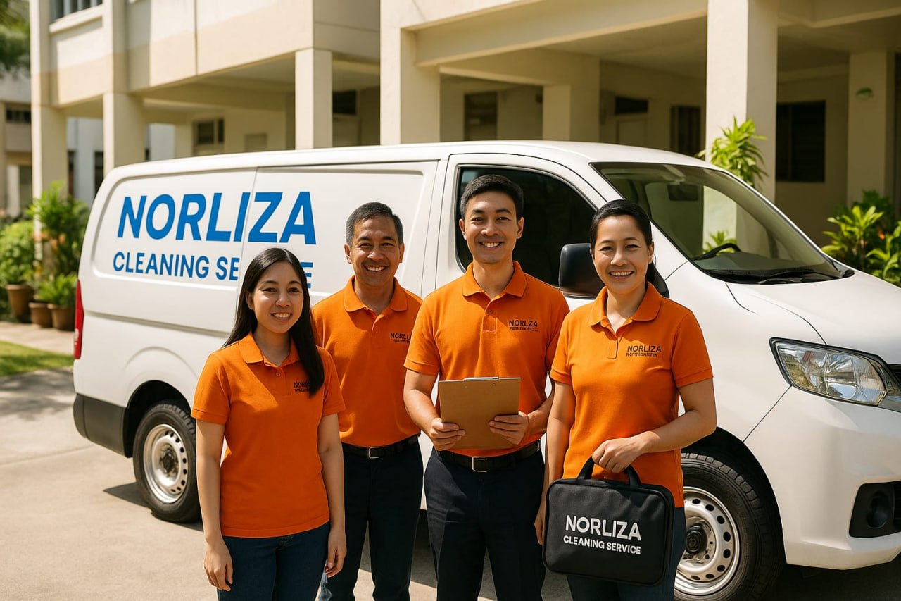 Norliza team beside their branded service van in Singapore